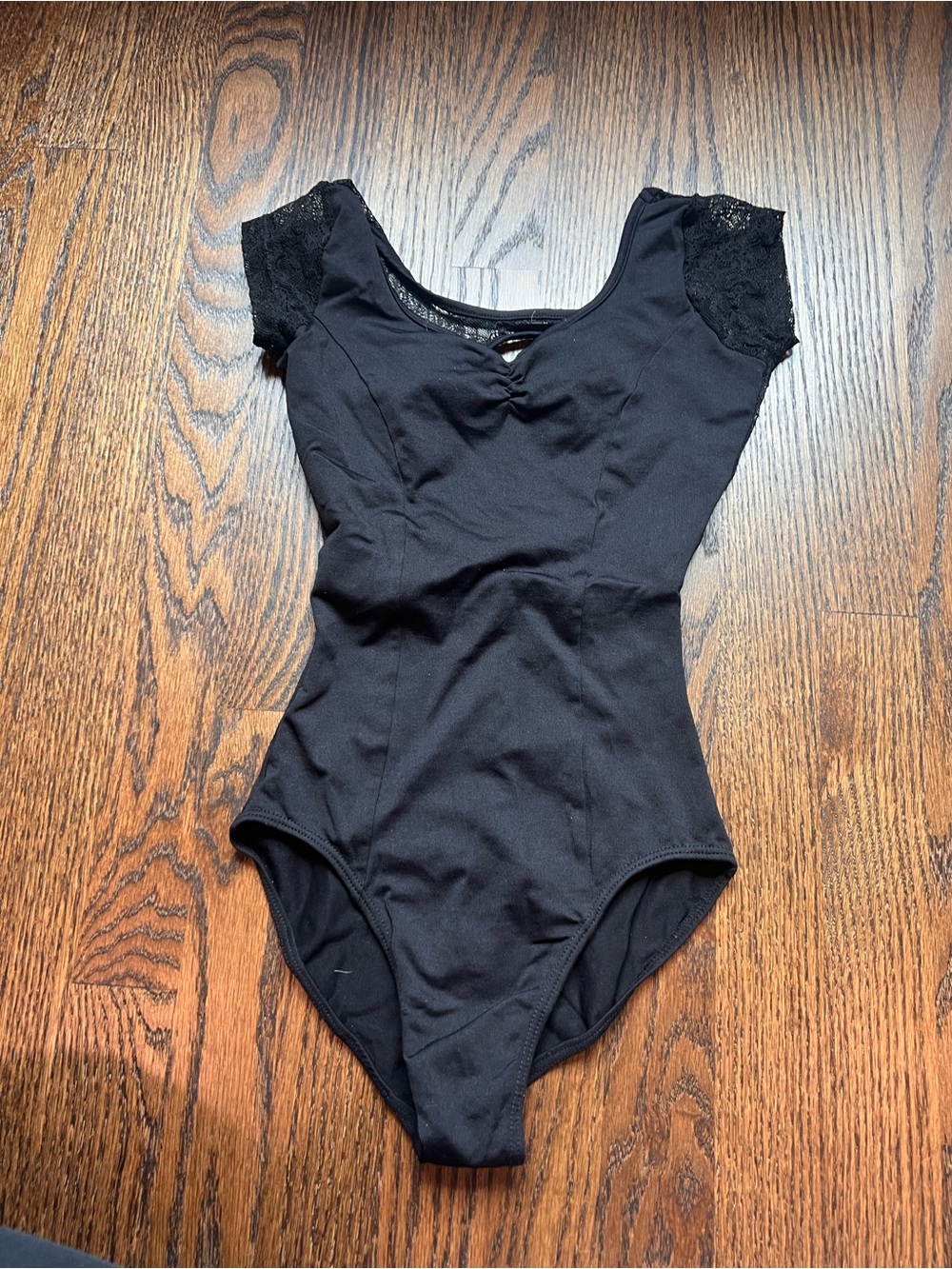 Black Lace Sleeve Leotard